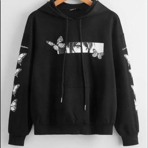 black anime shein hoodie